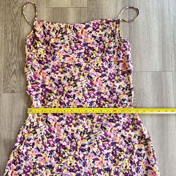 Diane Von Furstenberg Slip Dress Sz 6 100% Silk Colorful AbstractPrinted Bodycon - Picture 8 of 15